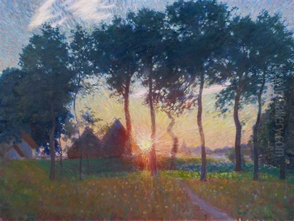 Untergehende Sonne Oil Painting by Hans Olde
