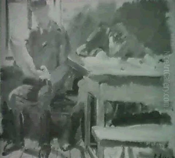 Zwei Soldaten Oil Painting by Hans Olde