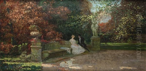 Stelldichein Im Park Oil Painting by Viktor Oliva