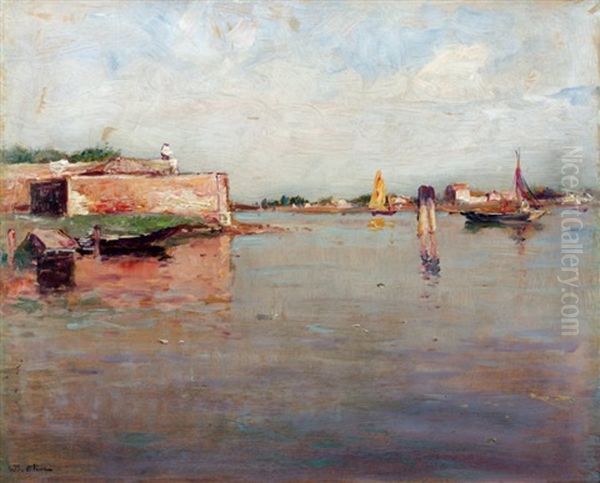 Vue Des Martigues Oil Painting by Jean Baptiste Olive