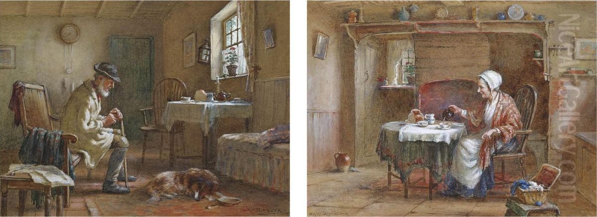 A Break For Tea; And Loyal Friends Oil Painting by William Kay Blacklock