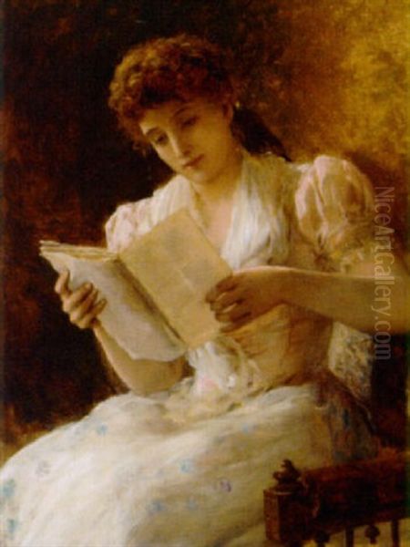 The Manuscript Oil Painting by William Oliver the Younger