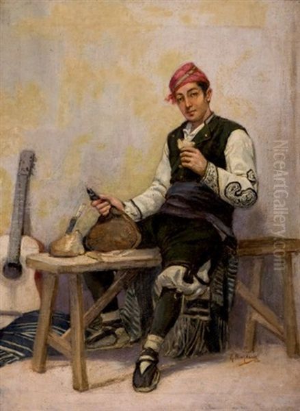 El Refrigerio Oil Painting by Mariano Oliver y Aznar