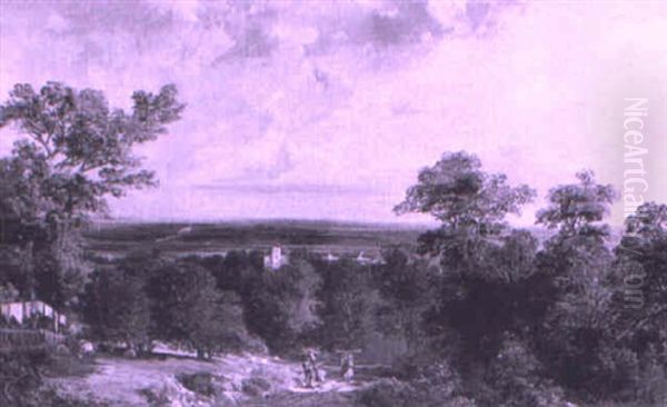 Figures On A Country Path Oil Painting by Emma Sophie Oliver