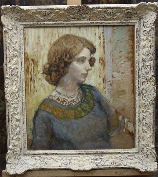 Portrait De Femme Oil Painting by Johann Heinrich Ferdinand Olivier