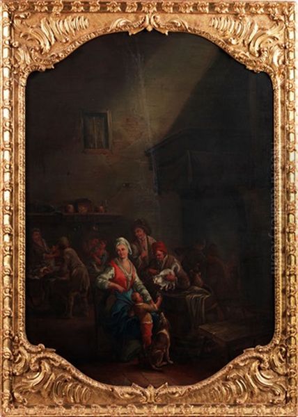 Bauerliche Szene Oil Painting by Pietro Domenico Oliviero