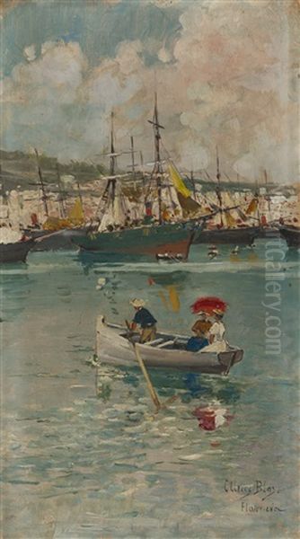 Italienische Hafenszene Oil Painting by Blas Olleros Y Quintana