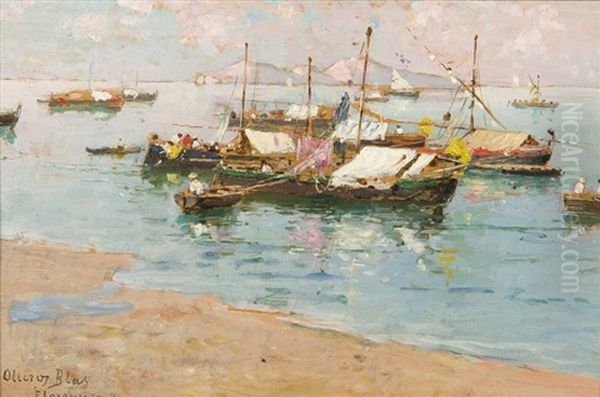 Pecheurs En Italie Oil Painting by Blas Olleros Y Quintana