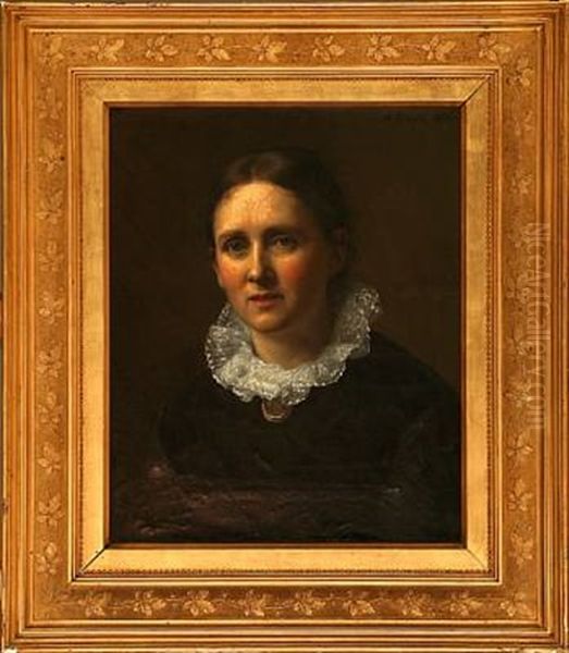 Portrait Of Bothilde Casse, Nee Winding Oil Painting by Henrik Olrik