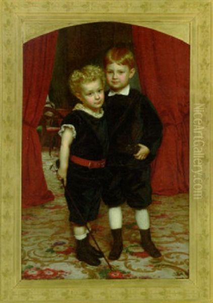 Kammerherre R.f. Krags Sonner Oil Painting by Henrik Olrik