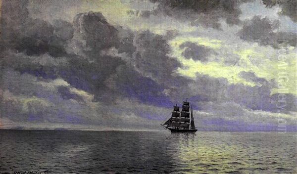 Marine Au Large De La Cote De Skagen Au Danemark Oil Painting by Alfred Olsen