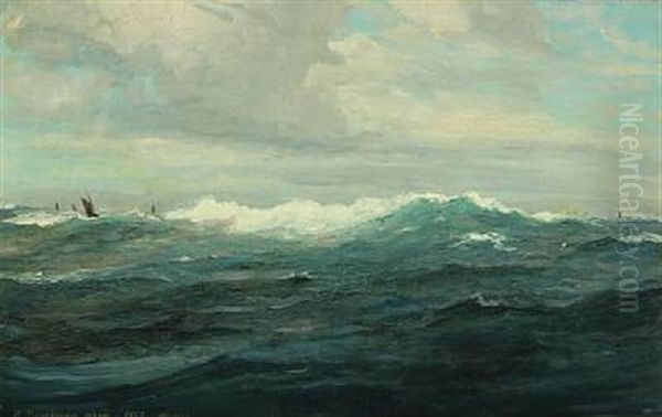 Maritime Scenery Oil Painting by Christian Benjamin Olsen