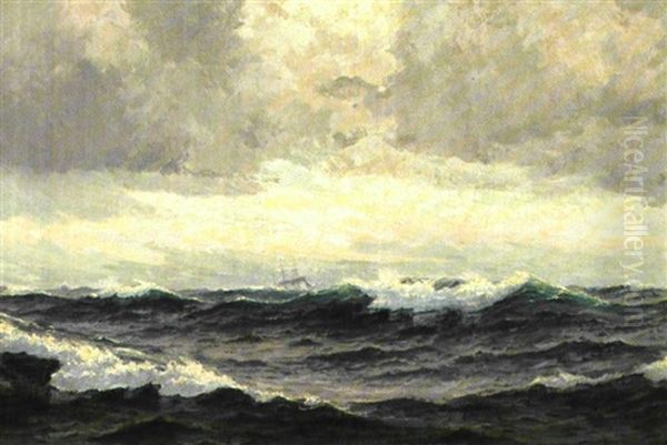 Tremaster I Hoje Bolger En Uverjrsdag Oil Painting by Christian Benjamin Olsen