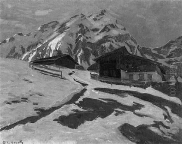 Scneeschmelze Bei Berwang Oil Painting by Carl (Karl, Charles) O'Lynch of Town