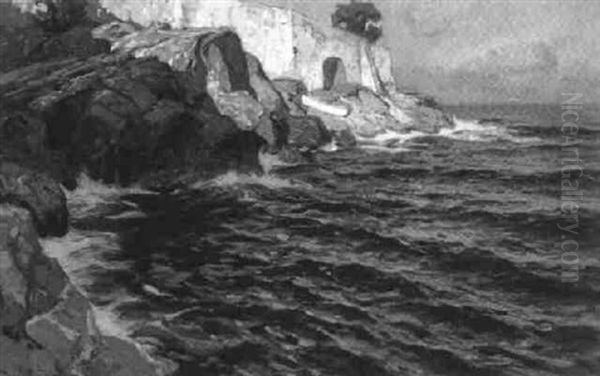 Felsenkuste Oil Painting by Carl (Karl, Charles) O'Lynch of Town