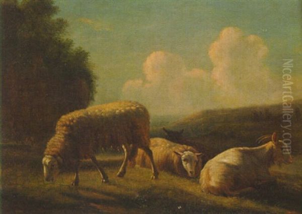 Sheep Grazing Oil Painting by Balthasar Paul Ommeganck