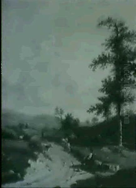 Landscape With Shepherd And Flock Oil Painting by Balthasar Paul Ommeganck