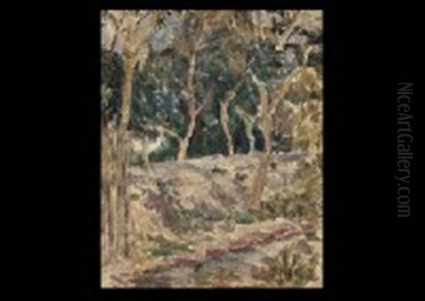 Tree Besides The Stream (taiwan Landscape) Oil Painting by Koshiro Onchi