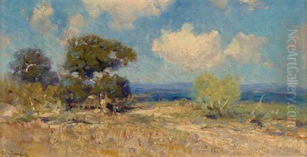A Sunny Morning - S.w. Texas Oil Painting by Julian Onderdonk