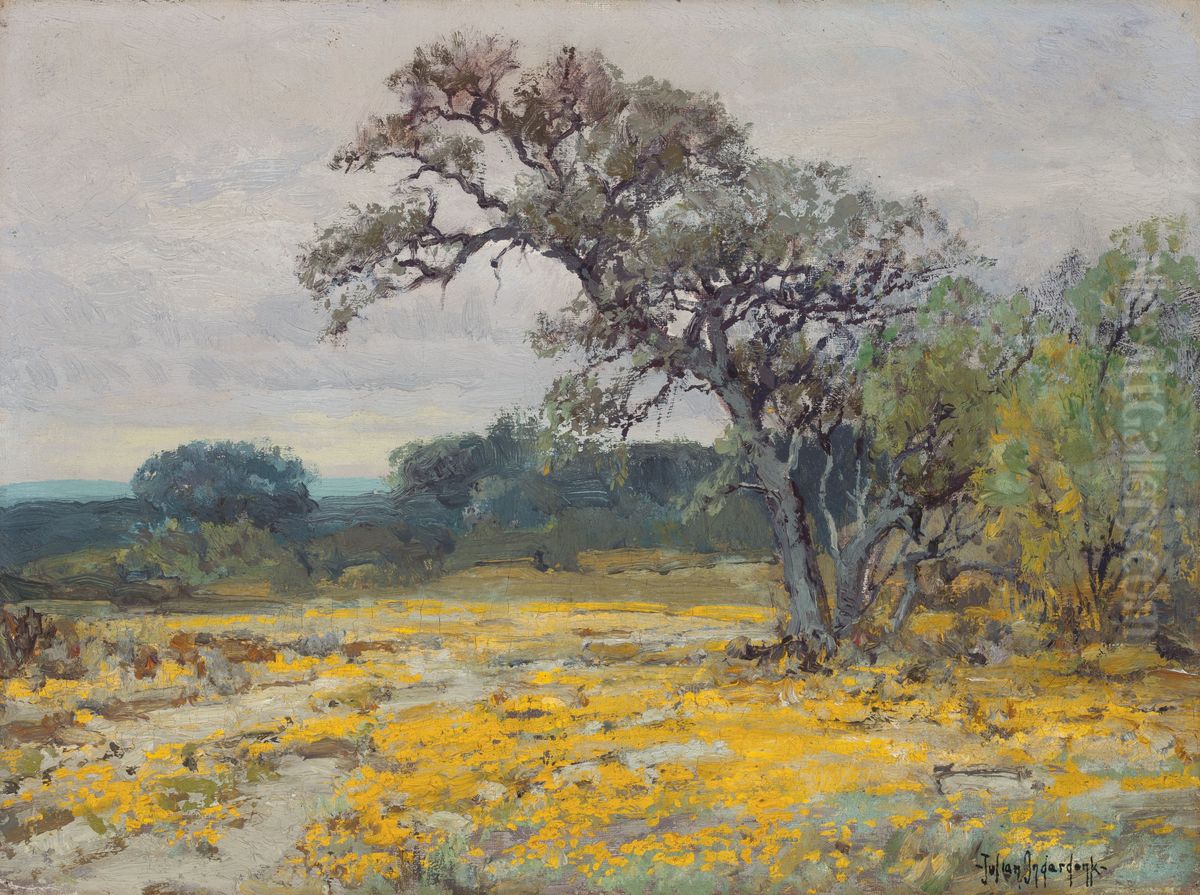 Coreopsis, Near San Antonio, Texas Oil Painting by Julian Onderdonk