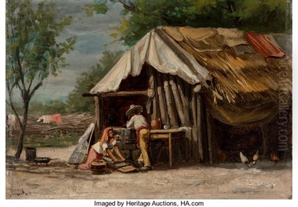 Mexican Jacal Oil Painting by Robert Jenkins Onderdonk