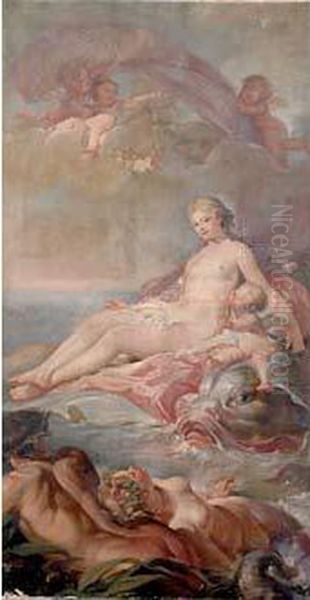le Triomphe D'amphittrite Oil Painting by Marguerite Blage-Bataille
