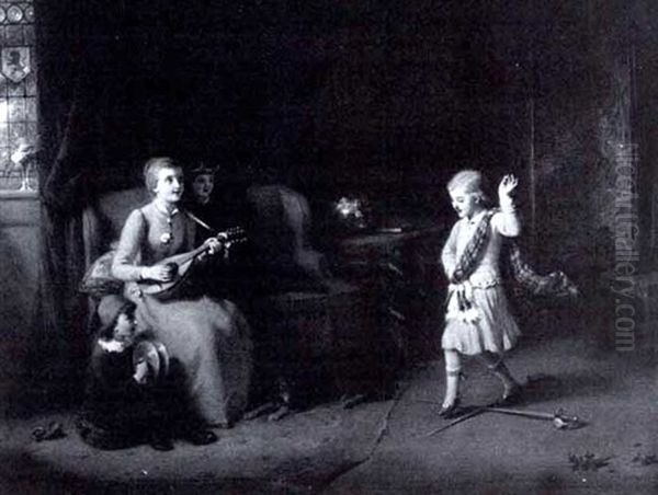 A Sword Dance Oil Painting by George Bernard O'Neill