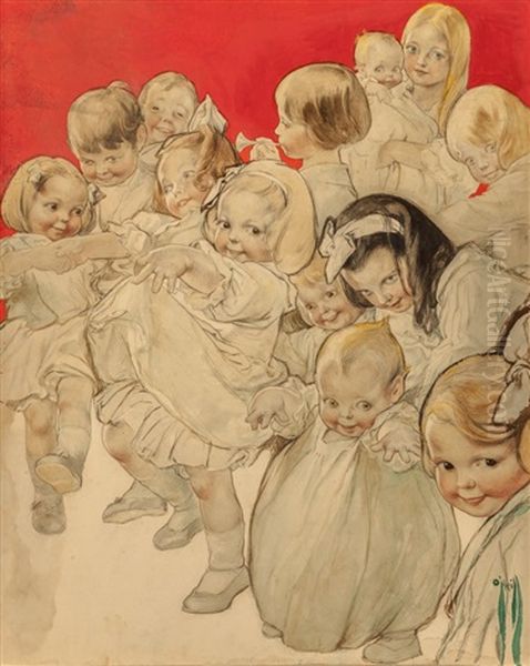 The Children's Christmas Annual, Ladies Home Journal Magazine Cover, December Oil Painting by Rose Cecil Latham O'Neill