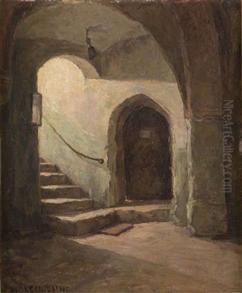 Gotisches Stiegenhaus Oil Painting by Maria Onken-Palme