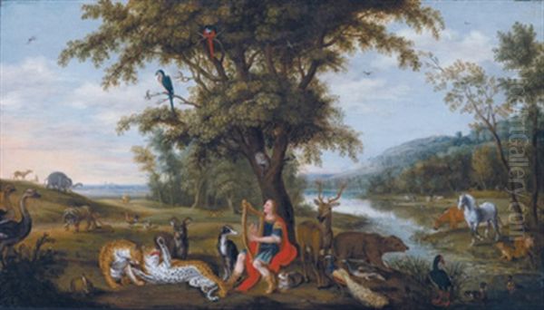 Landschaft Mit Orpheus Unter Den Tieren Oil Painting by Isaac Van Oosten
