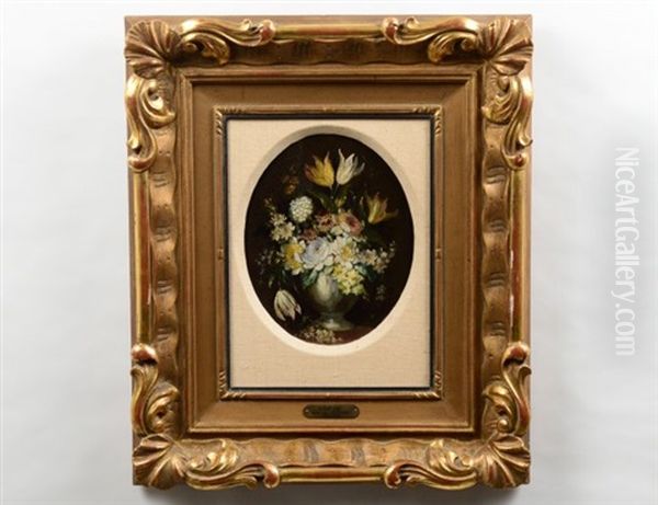 Flowers In A Vase Oil Painting by Maria van Oosterwyck