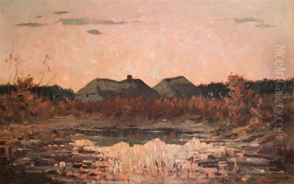 Weiher Im Abendlicht Oil Painting by Walter Ophey