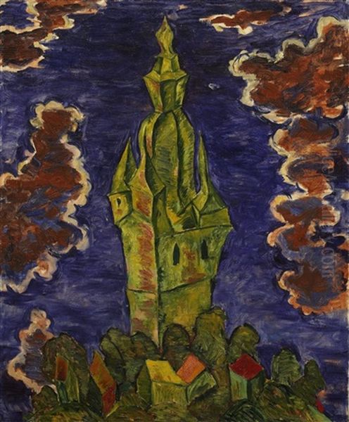 Turm In Brilon Oil Painting by Walter Ophey