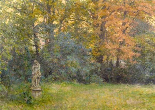 Alter Garden In Frankfurt Oil Painting by Alfred Nathaniel Oppenheim