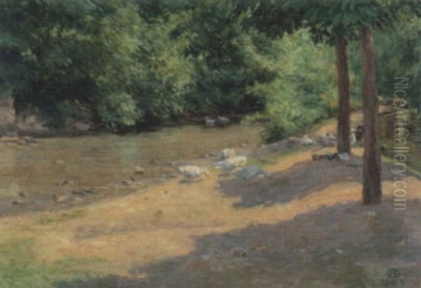 Am Mulbach-unterfranken Oil Painting by Alfred Nathaniel Oppenheim