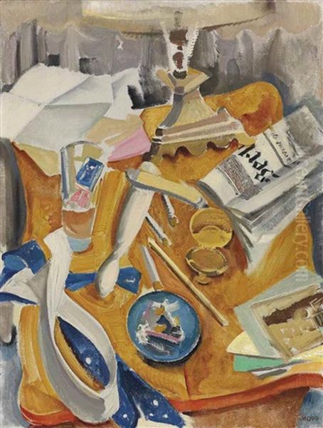 Der Kleine Haushalt: Nachttisch Oil Painting by Max, Mopp Oppenheimer