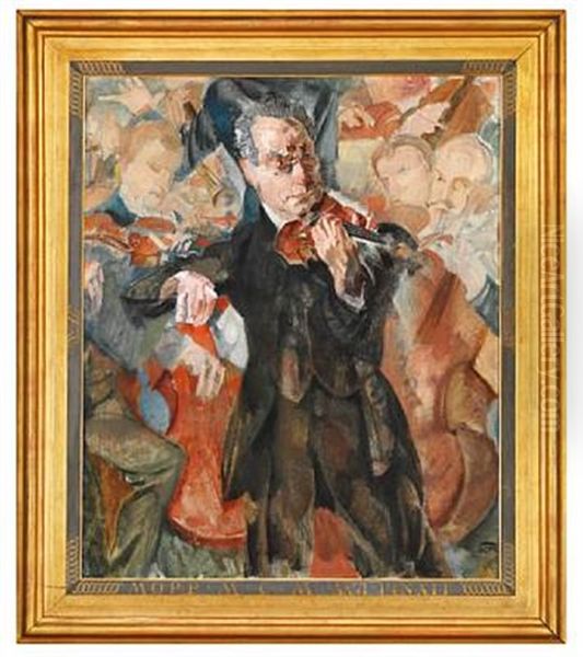 Bildnis Carl Flesch Oil Painting by Max, Mopp Oppenheimer
