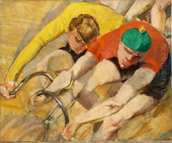 Sechstagerennen Ii Oil Painting by Max, Mopp Oppenheimer