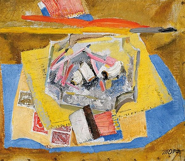 Das Tagliche Leben Aschenbecher Oil Painting by Max, Mopp Oppenheimer