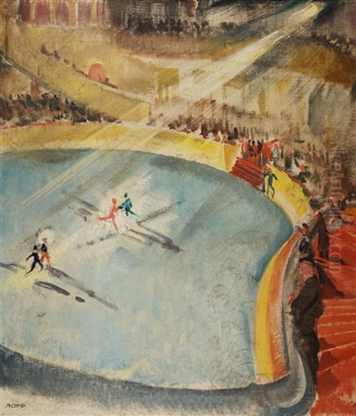 Rivista Su Ghiaccio Oil Painting by Max, Mopp Oppenheimer