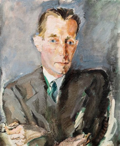 Bildnis Des Dr. Dr. H.c. Walter Boveri Oil Painting by Max, Mopp Oppenheimer