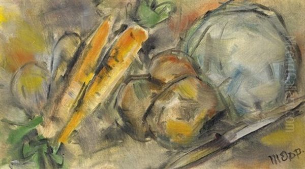 Stillleben Mit Gemuse Und Messer Oil Painting by Max, Mopp Oppenheimer