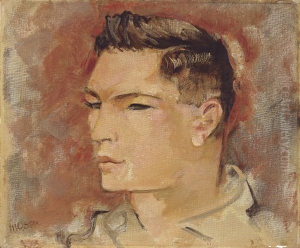 Kopf Eines Junges Mannes Oil Painting by Max, Mopp Oppenheimer