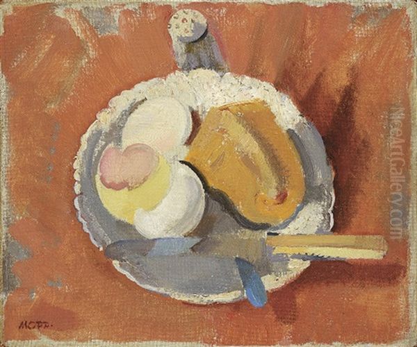 Der Kleine Haushalt: Stilleben Mit Brot Und Eiern Oil Painting by Max, Mopp Oppenheimer