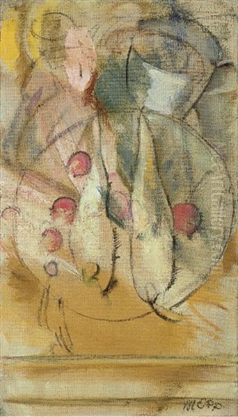 Stilleben Mit Rettichen Oil Painting by Max, Mopp Oppenheimer