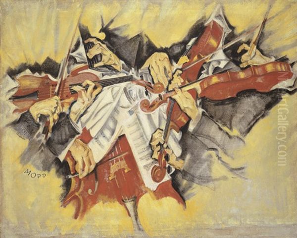 Streichquartett Oil Painting by Max, Mopp Oppenheimer