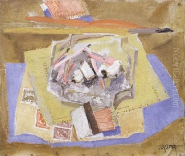 Das Tagliche Leben: Aschenbecher Oil Painting by Max, Mopp Oppenheimer