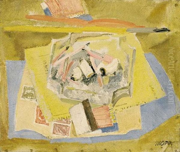 Das Tagliche Leben: Aschenbecher (daily Life: Ashtray) Oil Painting by Max, Mopp Oppenheimer