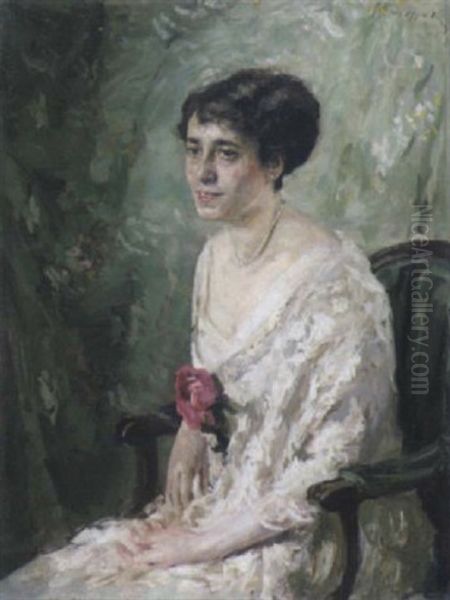 Portrat Einer Dame Oil Painting by Max, Mopp Oppenheimer