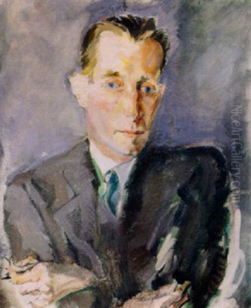 Bildnis Von Dr. Dr. H.c. Walter Boveri Oil Painting by Max, Mopp Oppenheimer